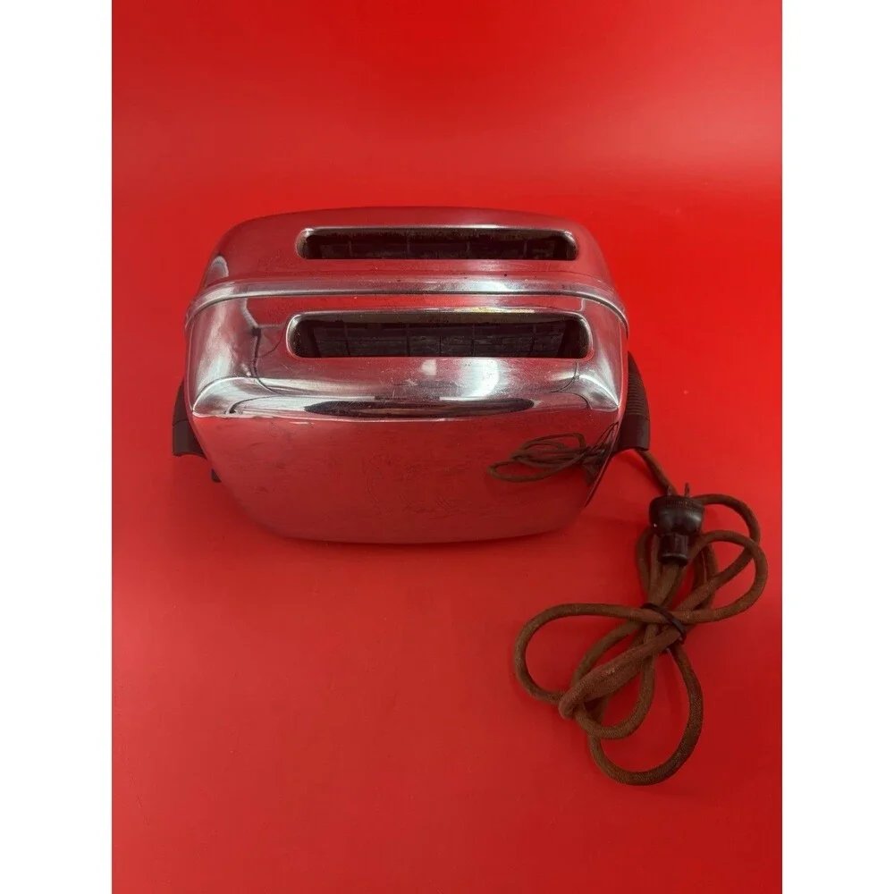 VTG Automatic Pop Up Toastmaster Toaster Model 1B14 Art Deco Bakelite Handle USA
